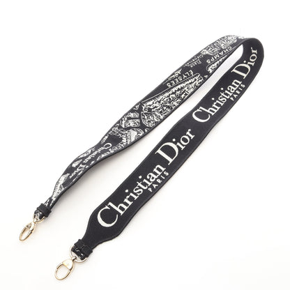 LADY D-LITE ミディアム Plan de Paris 2WAY ハンドバッグ キャンバス ブラック ホワイト クリスチャンディオール バッグ Christian Dior