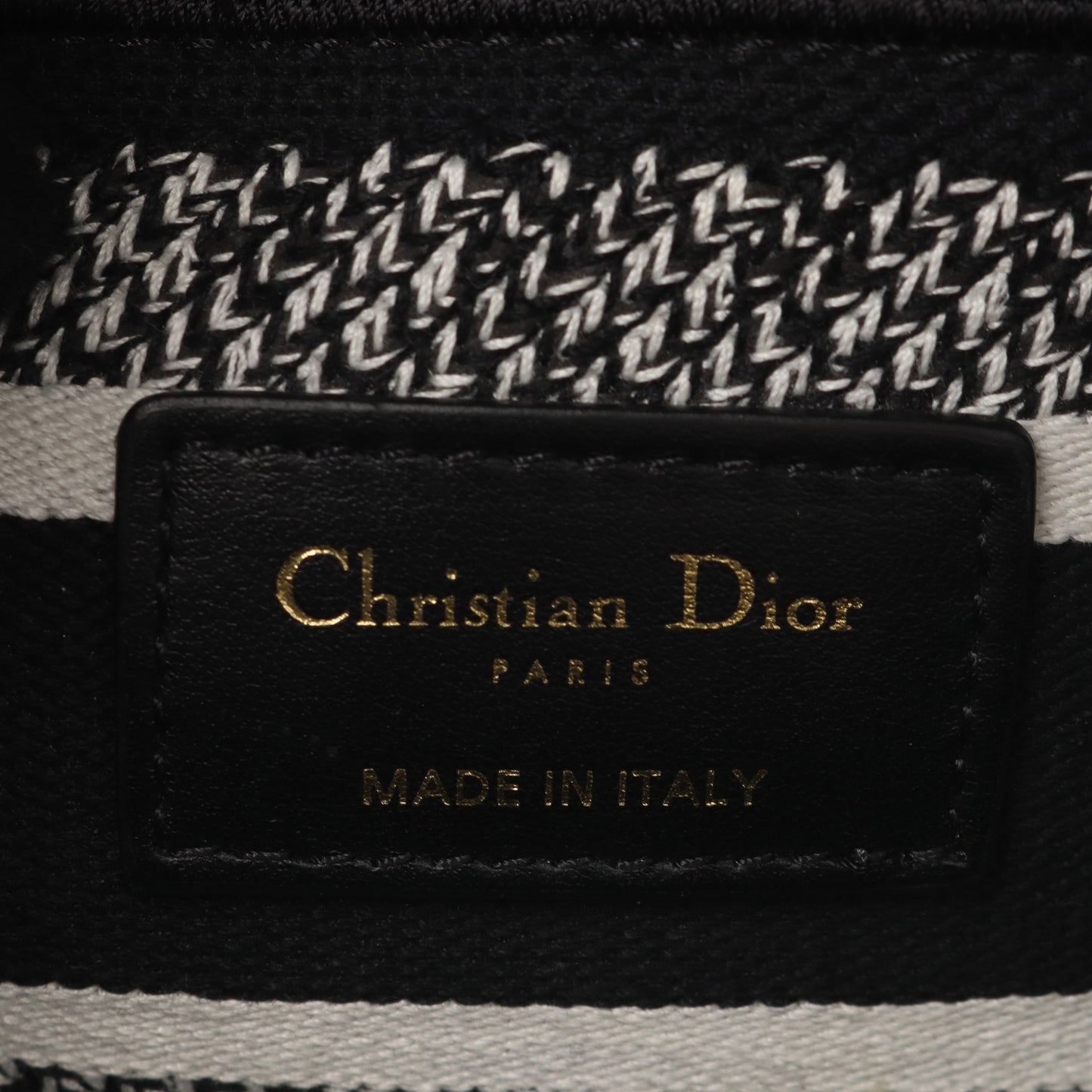 LADY D-LITE ミディアム Plan de Paris 2WAY ハンドバッグ キャンバス ブラック ホワイト クリスチャンディオール バッグ Christian Dior