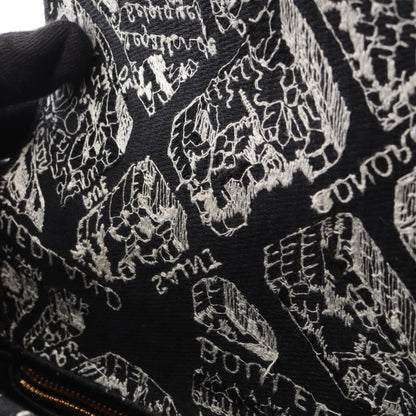 LADY D-LITE ミディアム Plan de Paris 2WAY ハンドバッグ キャンバス ブラック ホワイト クリスチャンディオール バッグ Christian Dior