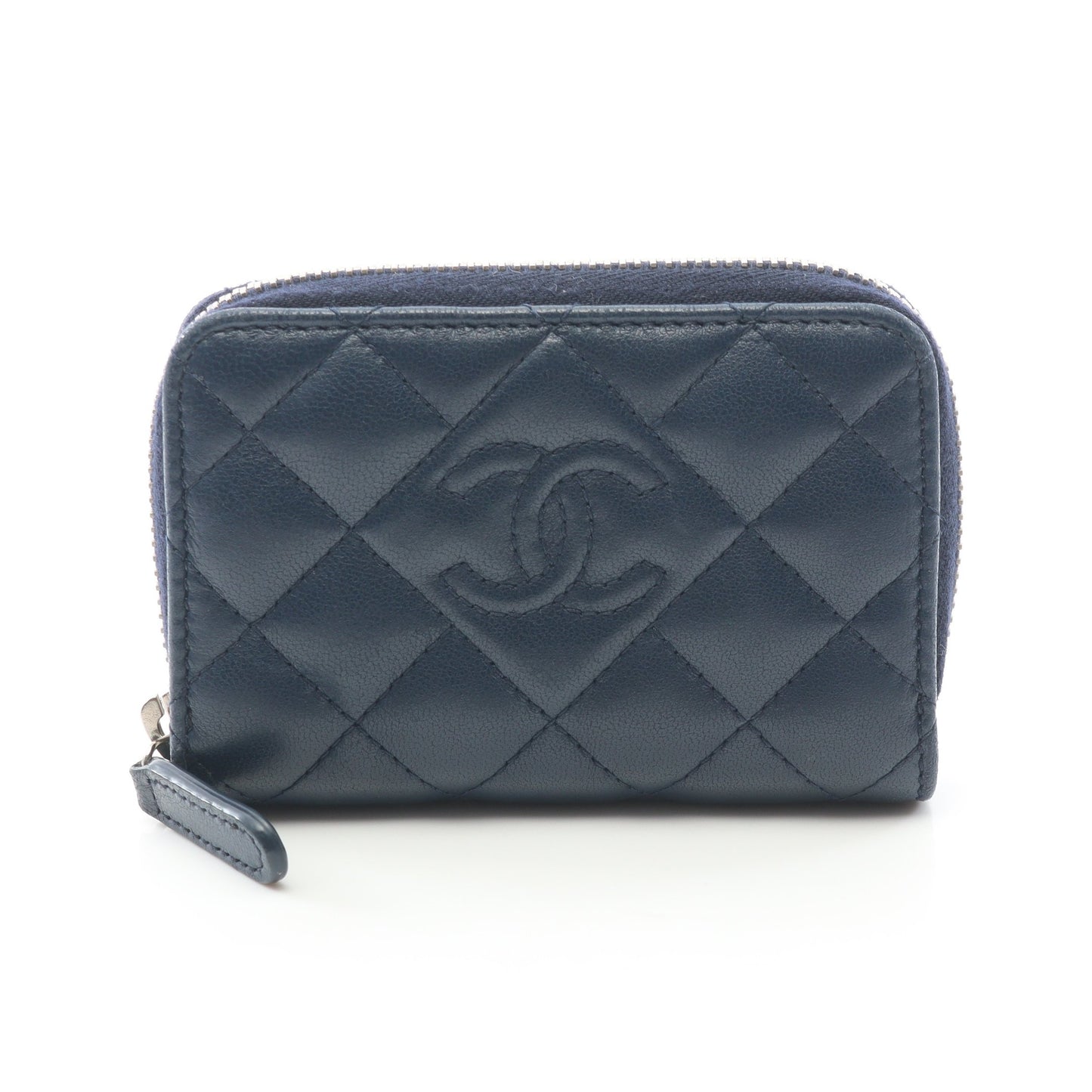 マトラッセ コインケース コインケース ラムスキン ネイビー シルバー金具 シャネル 財布・小物 CHANEL