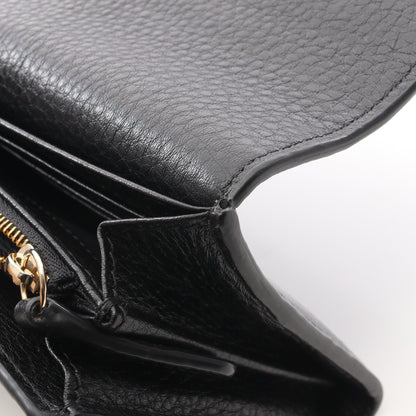 GGエンブレム コンチネンタル ロングウォレット 二つ折り長財布 レザー ブラック グッチ 財布・小物 GUCCI