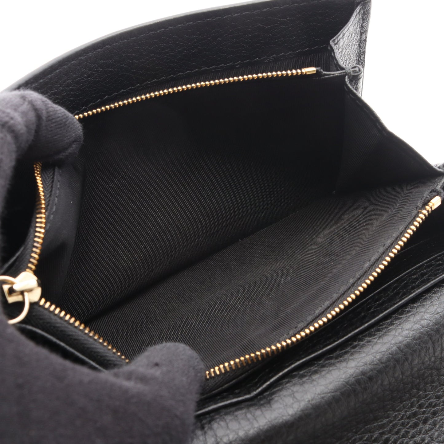 GGエンブレム コンチネンタル ロングウォレット 二つ折り長財布 レザー ブラック グッチ 財布・小物 GUCCI