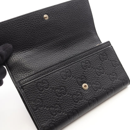 GGエンブレム コンチネンタル ロングウォレット 二つ折り長財布 レザー ブラック グッチ 財布・小物 GUCCI