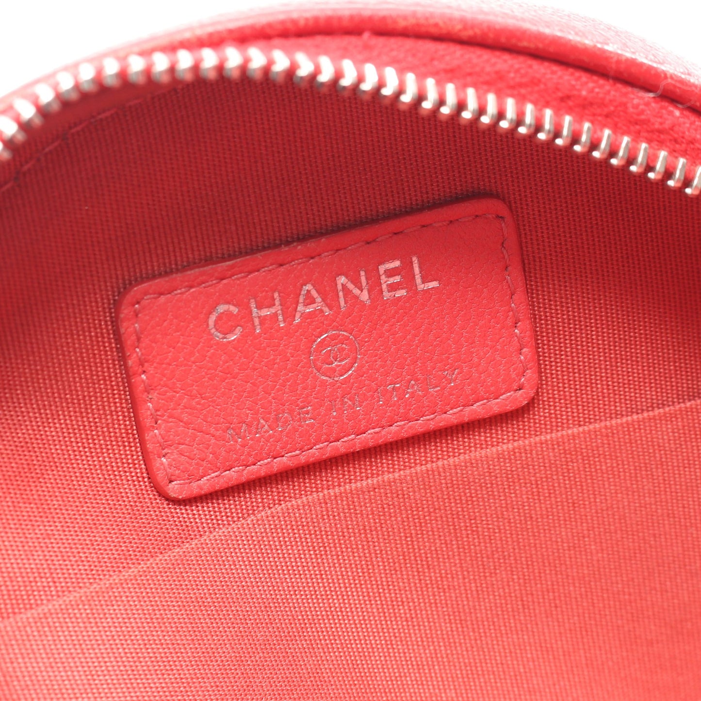 マトラッセ ラウンド チェーンショルダーバッグ ラムスキン レッド ピンク シルバー金具 シャネル バッグ CHANEL