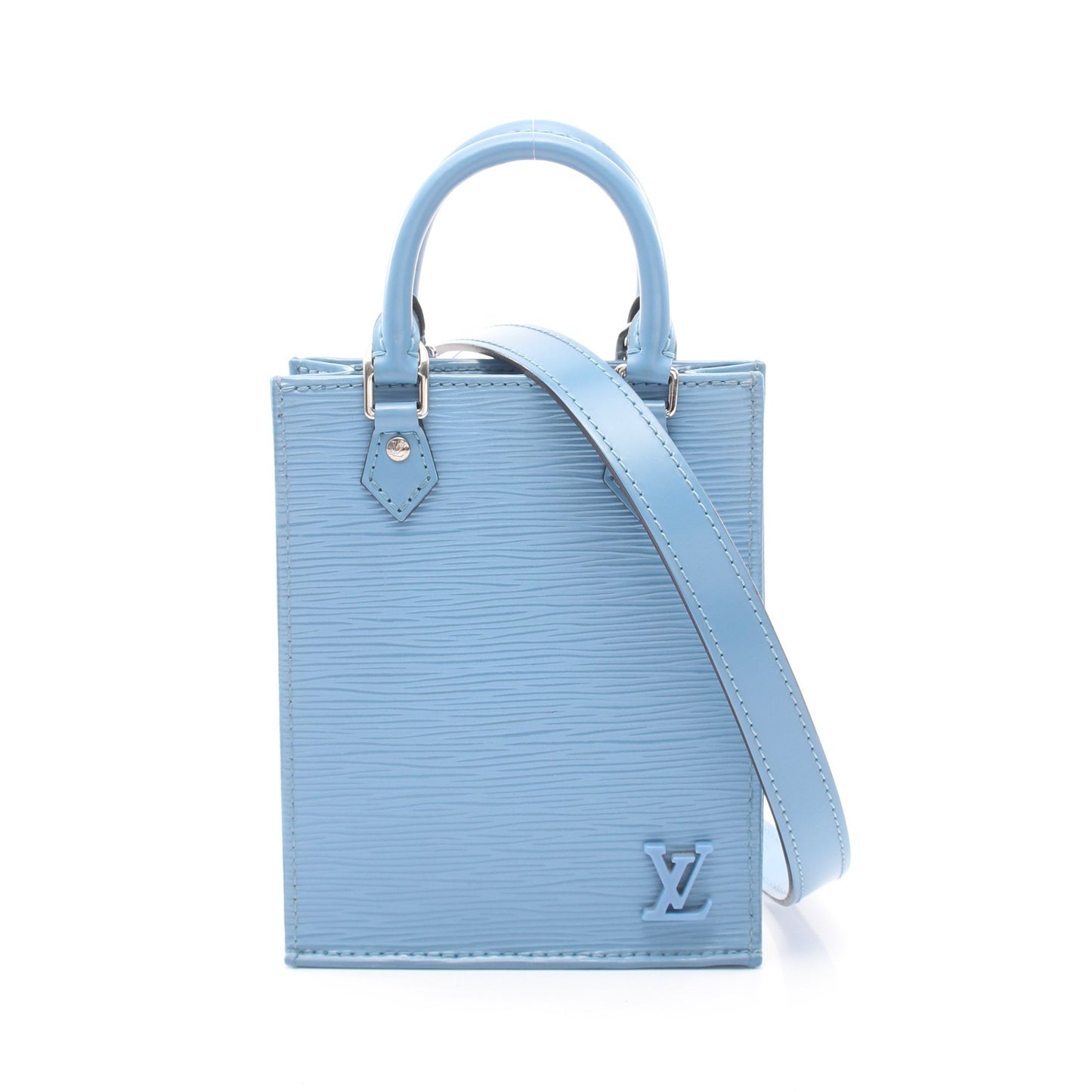 プティット サックプラ エピ ブルーエ 2WAY ハンドバッグ レザー ブルー ルイヴィトン