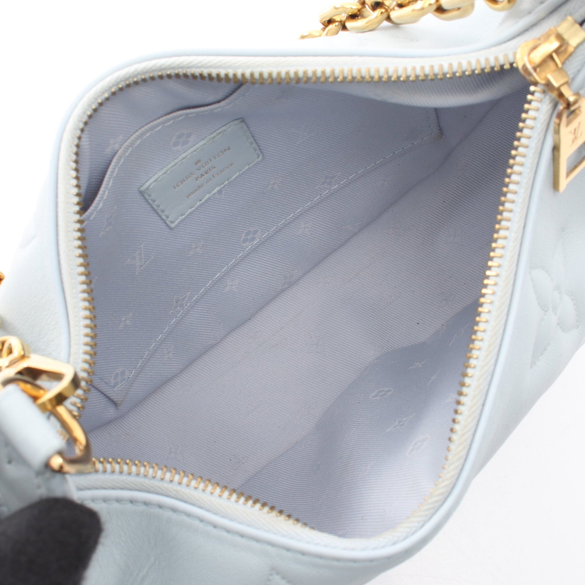 オーバーザムーン バブルグラム ブルーグラシエ 2WAY チェーンショルダーバッグ レザー ライトブルー ルイヴィトン バッグ LOUIS VUITTON