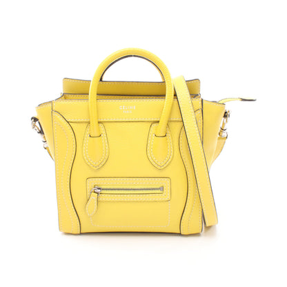 ラゲージ ナノショッパー 2WAY ハンドバッグ レザー イエロー セリーヌ バッグ CELINE