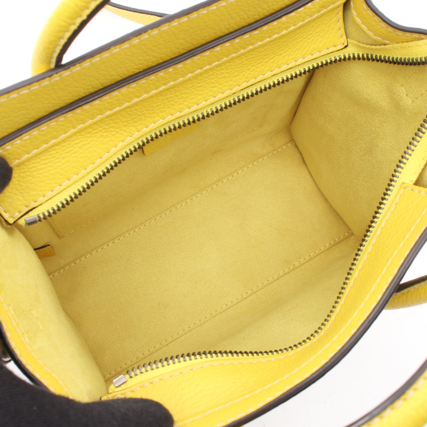ラゲージ ナノショッパー 2WAY ハンドバッグ レザー イエロー セリーヌ バッグ CELINE