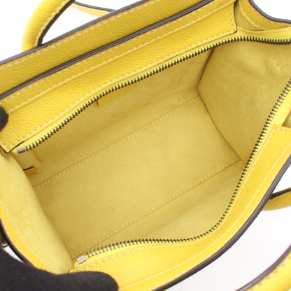 ラゲージ ナノショッパー 2WAY ハンドバッグ レザー イエロー セリーヌ バッグ CELINE