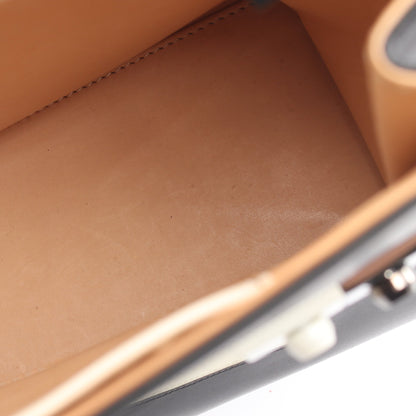 タンペートGM 2WAY ハンドバッグ レザー エナメルレザー ブラック ホワイト デルヴォー バッグ DELVAUX