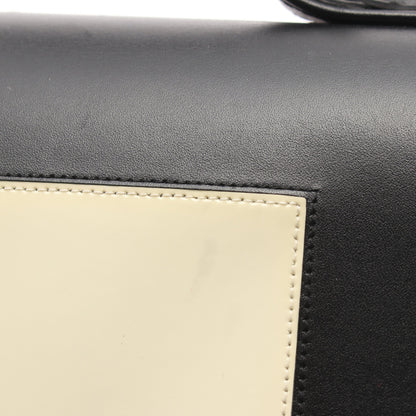 タンペートGM 2WAY ハンドバッグ レザー エナメルレザー ブラック ホワイト デルヴォー バッグ DELVAUX
