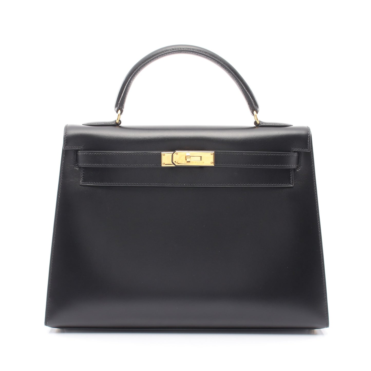 ケリー32 2WAY 外縫い ハンドバッグ ボックスカーフ ブラック ゴールド金具 ○A刻印 エルメス バッグ HERMES