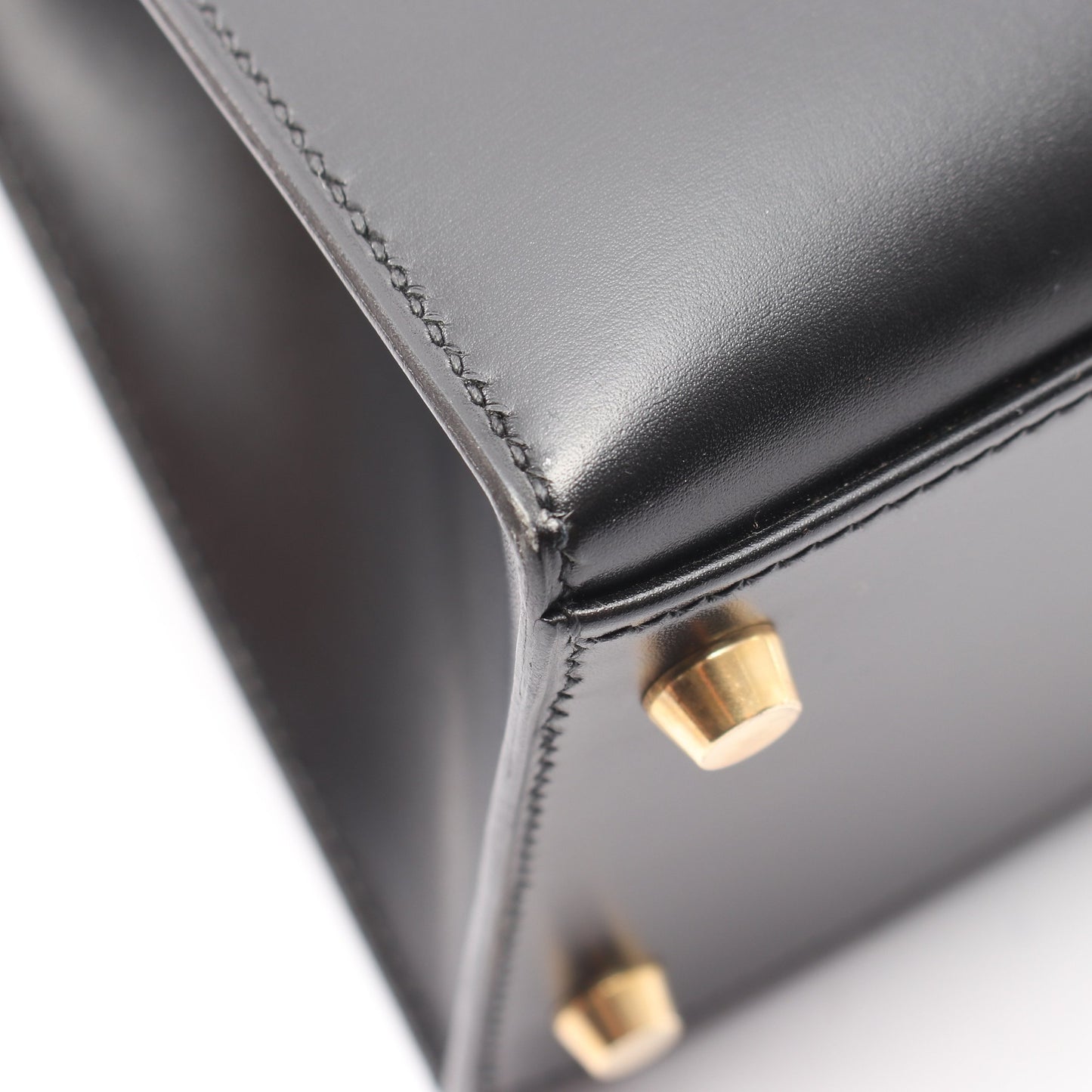 ケリー32 2WAY 外縫い ハンドバッグ ボックスカーフ ブラック ゴールド金具 ○A刻印 エルメス バッグ HERMES
