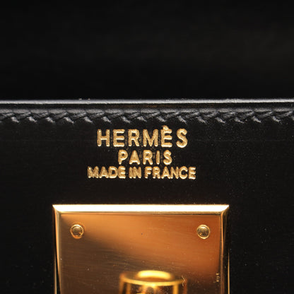 ケリー32 2WAY 外縫い ハンドバッグ ボックスカーフ ブラック ゴールド金具 ○A刻印 エルメス バッグ HERMES