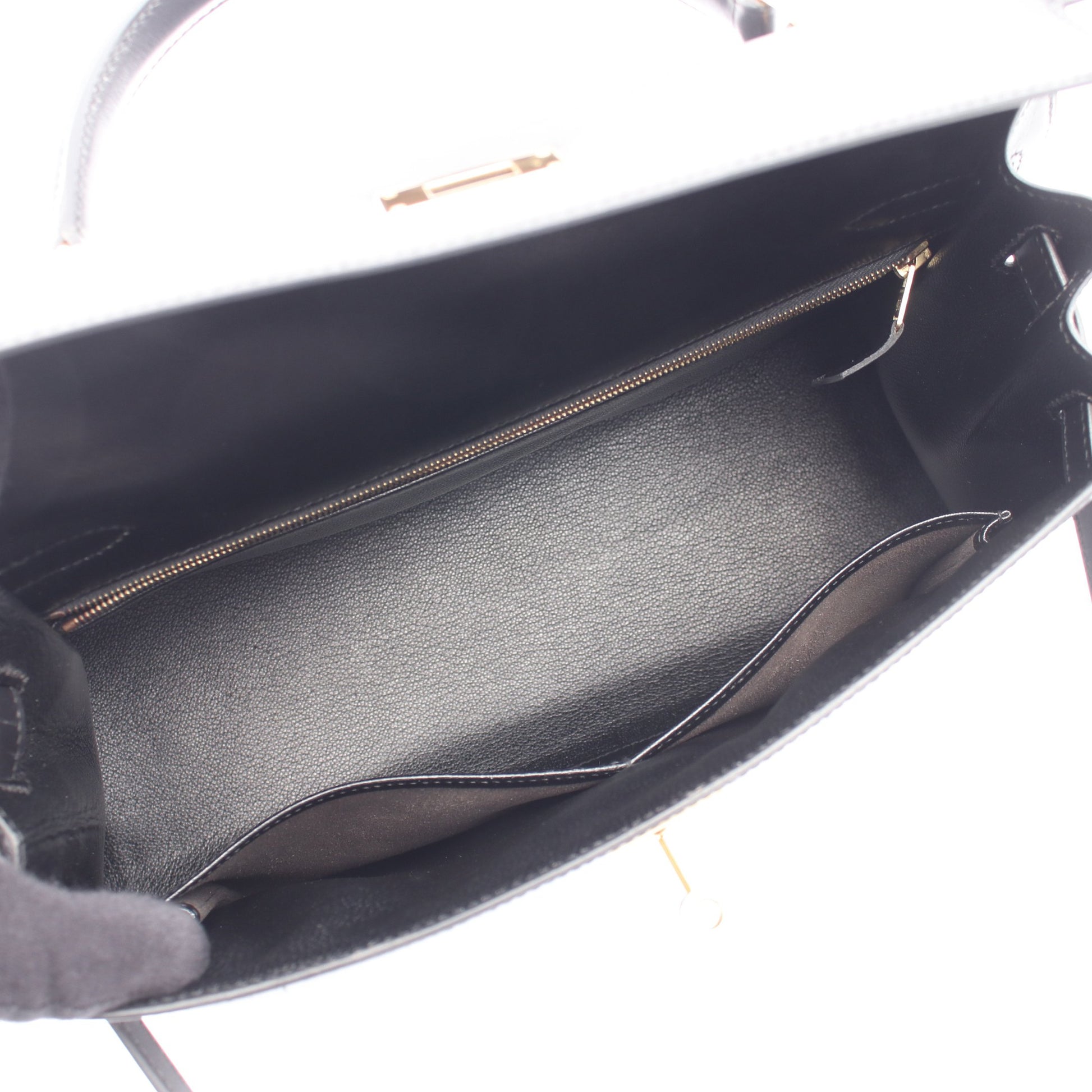 ケリー32 2WAY 外縫い ハンドバッグ ボックスカーフ ブラック ゴールド金具 ○A刻印 エルメス バッグ HERMES