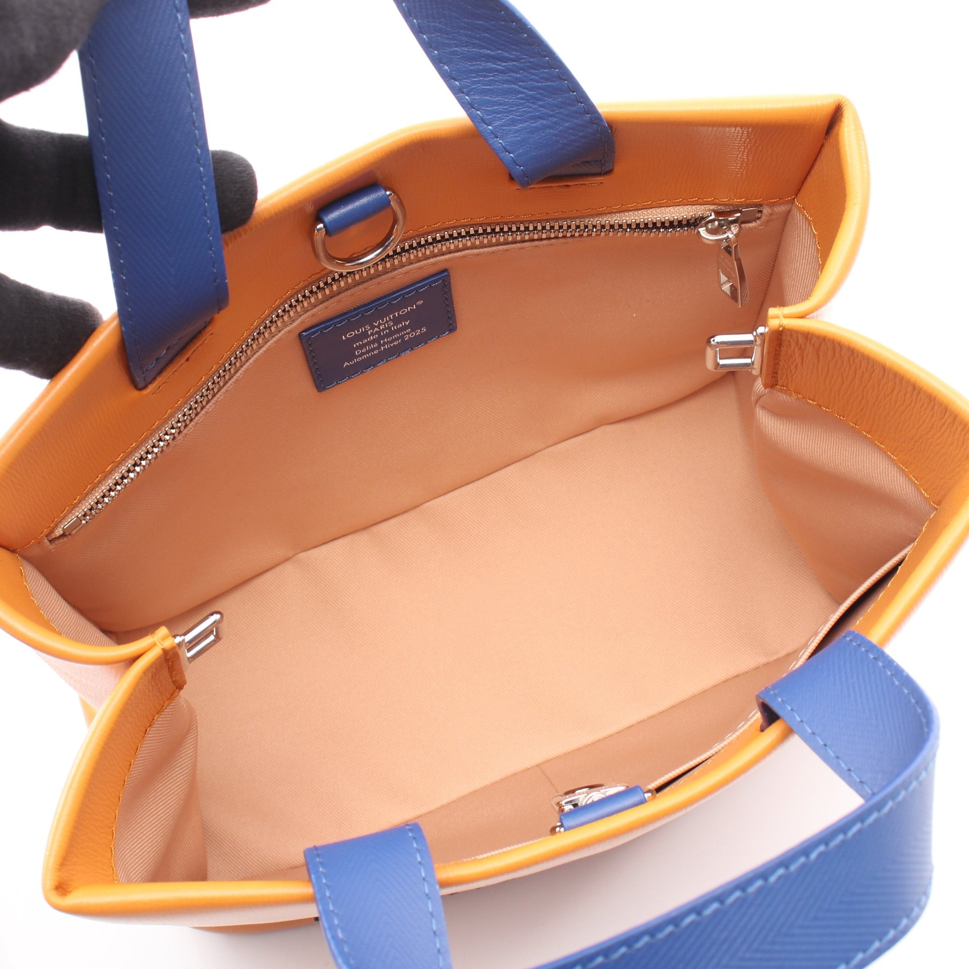 ショッパートート MINI 2WAY ハンドバッグ レザー オレンジ ブルー ルイヴィトン バッグ LOUIS VUITTON