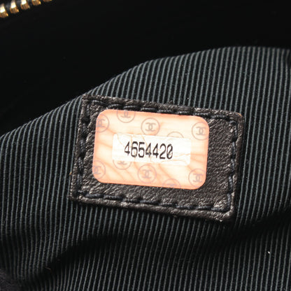 ロゴ刺繍 ショルダーバッグ トートバッグ キャビアスキン ブラック ゴールド金具 シャネル バッグ CHANEL