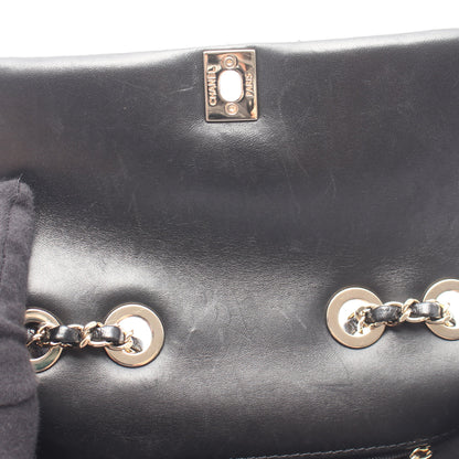 マトラッセ Wチェーンショルダーバッグ ラムスキン ブラック ゴールド金具 シャネル バッグ CHANEL