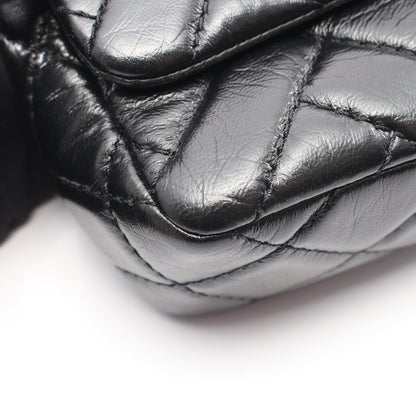 マトラッセ Wチェーンショルダーバッグ ラムスキン ブラック ゴールド金具 シャネル バッグ CHANEL
