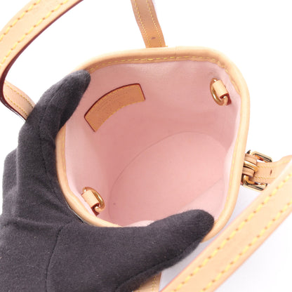 LV × TM ナノ バケット モノグラムチェリーブロッサム ハンドバッグ PVC レザー ブラウン マルチカラー ルイヴィトン バッグ LOUIS VUITTON