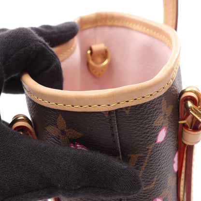 LV × TM ナノ バケット モノグラムチェリーブロッサム ハンドバッグ PVC レザー ブラウン マルチカラー ルイヴィトン バッグ LOUIS VUITTON