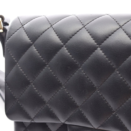 マトラッセ フリル ショルダーバッグ ラムスキン ブラック ゴールド金具 シャネル バッグ CHANEL