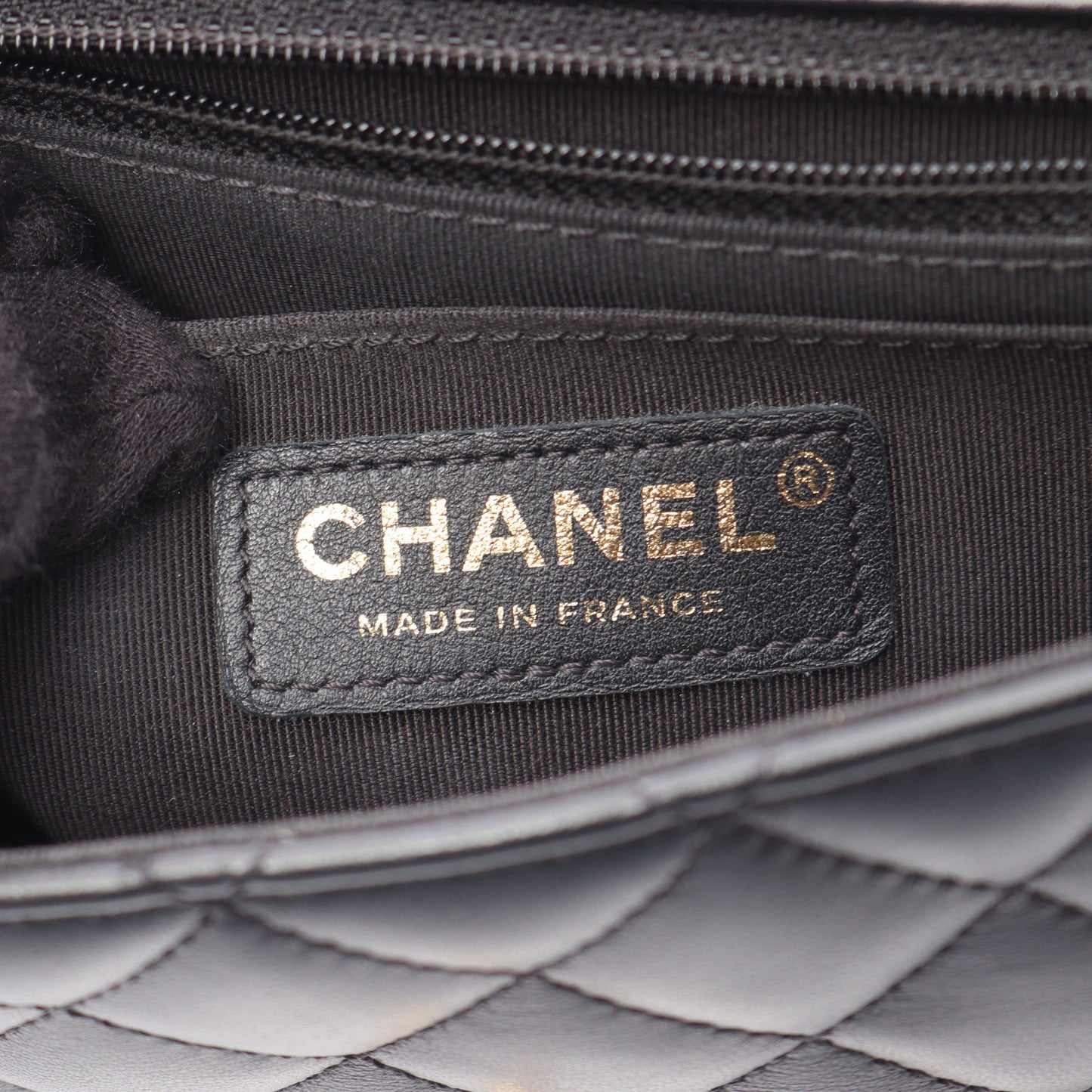 マトラッセ フリル ショルダーバッグ ラムスキン ブラック ゴールド金具 シャネル バッグ CHANEL