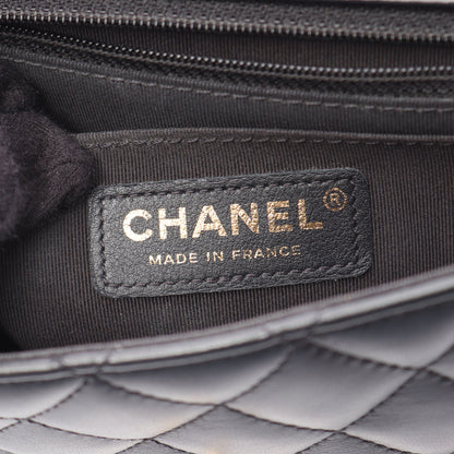 マトラッセ フリル ショルダーバッグ ラムスキン ブラック ゴールド金具 シャネル バッグ CHANEL