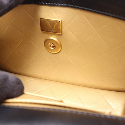 マトラッセ チェーンショルダーバッグ ラムスキン ブラック ゴールド金具 シャネル バッグ CHANEL