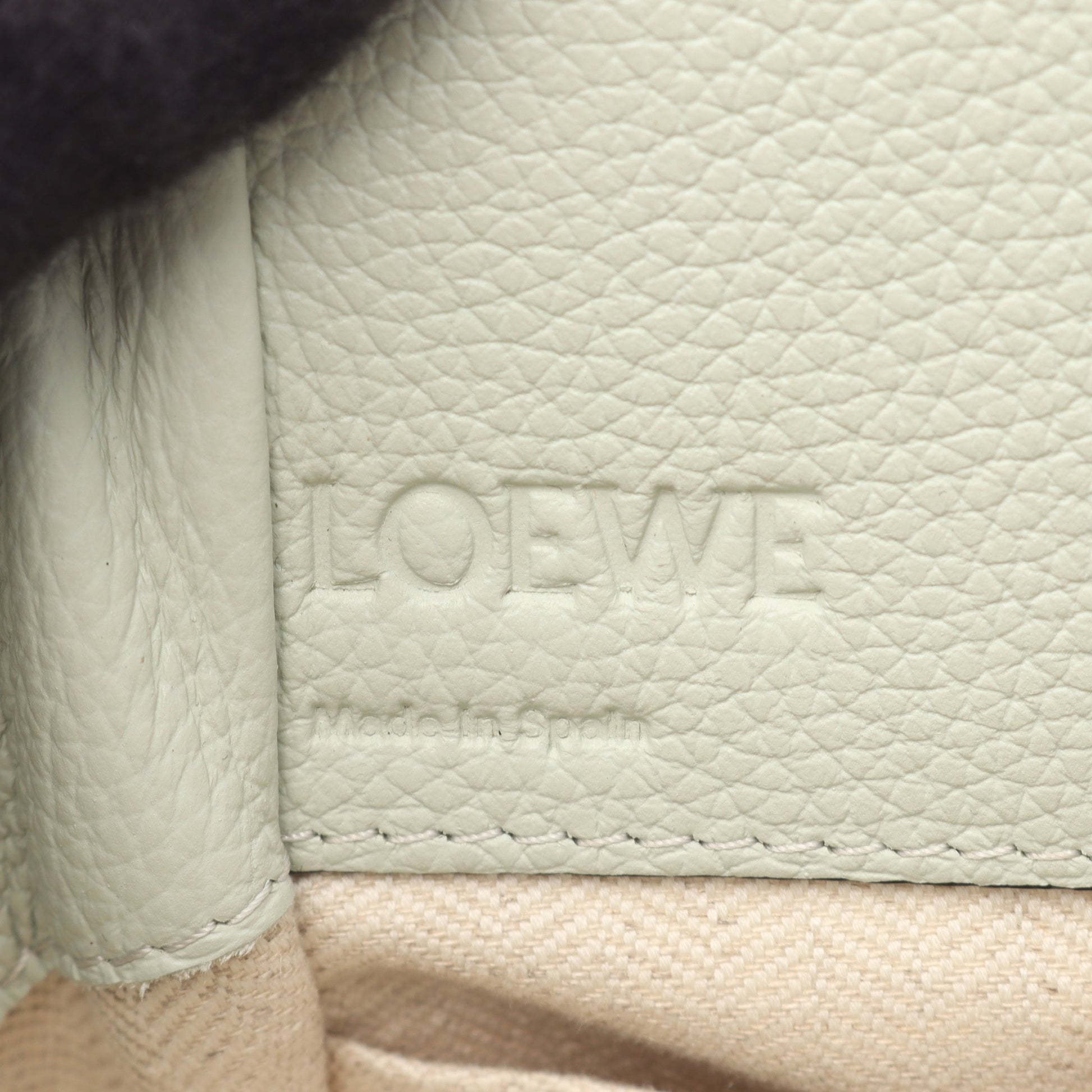 ハンモック ドローストリングバッグ ミニ 2WAY ハンドバッグ レザー ライトグリーン ロエベ バッグ LOEWE