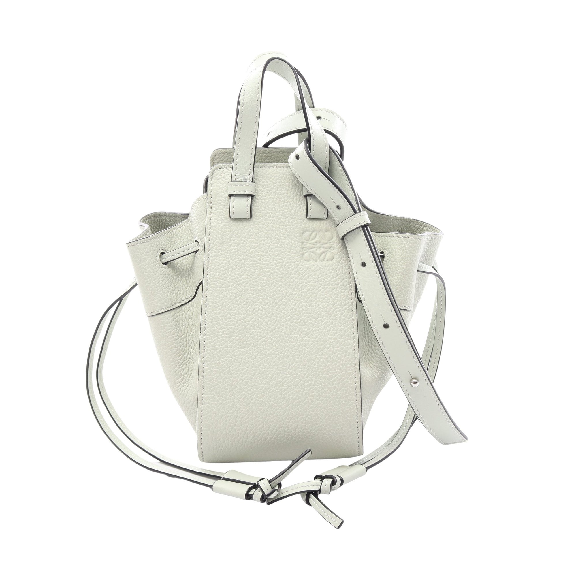 ハンモック ドローストリングバッグ ミニ 2WAY ハンドバッグ レザー ライトグリーン ロエベ バッグ LOEWE