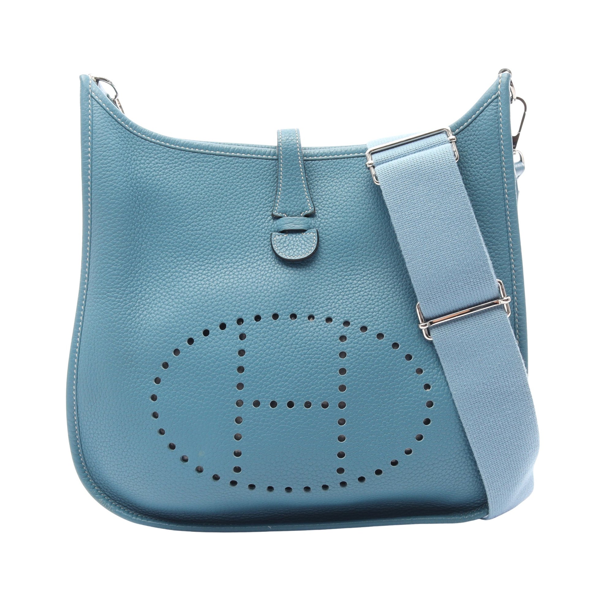 エヴリン 3 トロワ PM ブルージーン ショルダーバッグ トリヨンクレマンス ブルー シルバー金具 □M刻印 エルメス バッグ HERMES