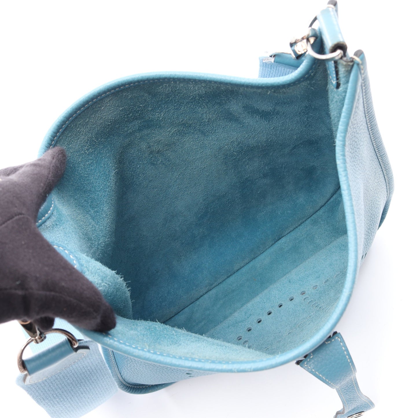 エヴリン 3 トロワ PM ブルージーン ショルダーバッグ トリヨンクレマンス ブルー シルバー金具 □M刻印 エルメス バッグ HERMES
