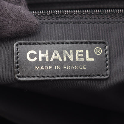 ニュートラベルラインMM ハンドバッグ トートバッグ ナイロンキャンバス レザー ブラック ゴールド金具 シャネル バッグ CHANEL