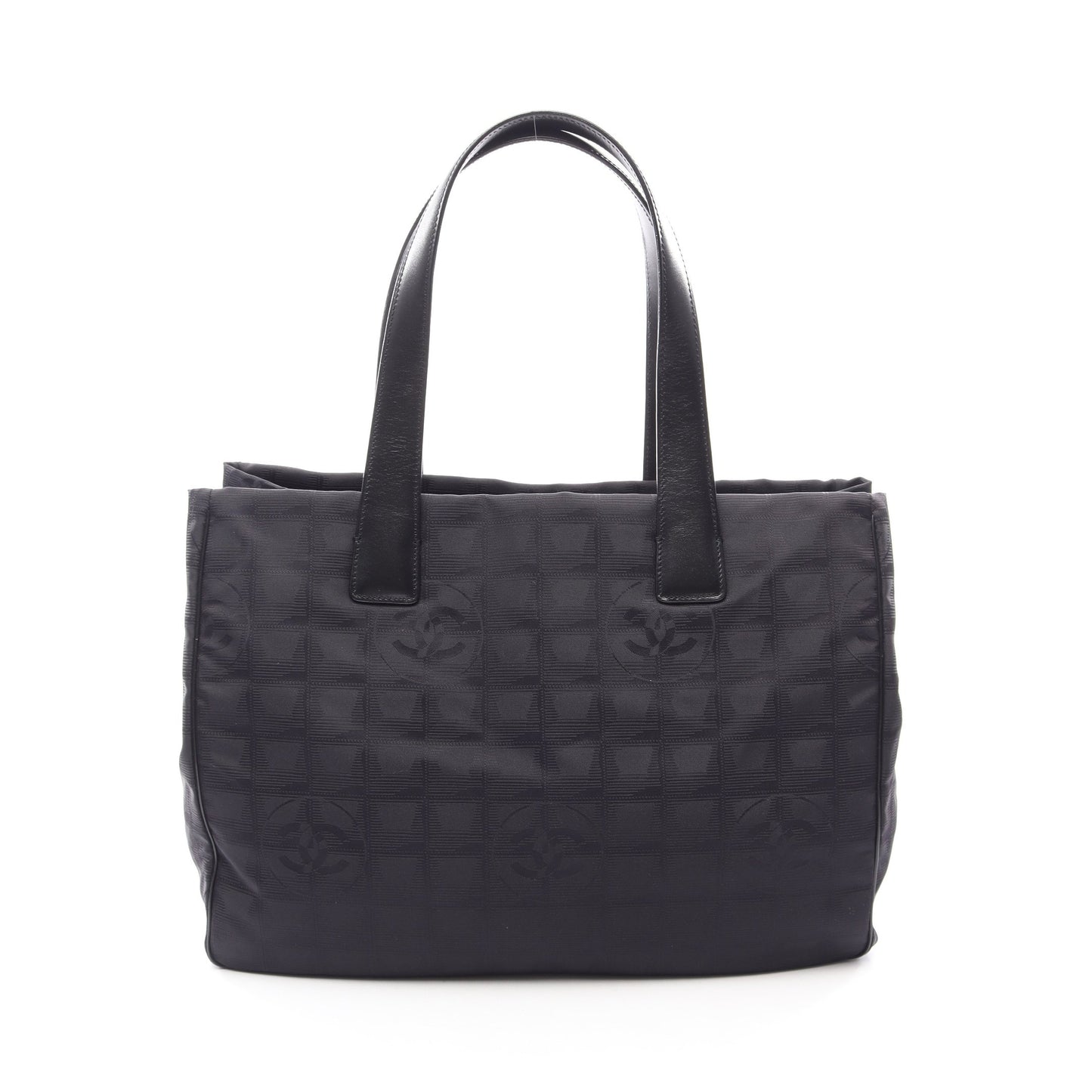 ニュートラベルラインMM ハンドバッグ トートバッグ ナイロンキャンバス レザー ブラック ゴールド金具 シャネル バッグ CHANEL