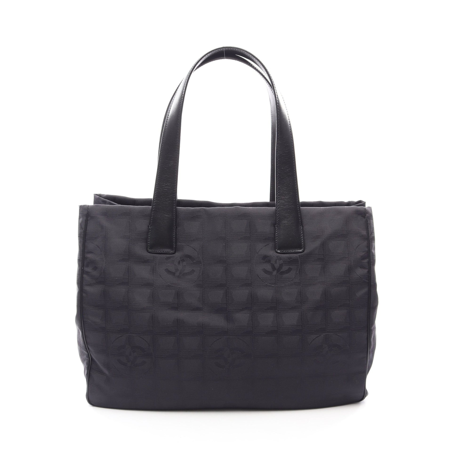 ニュートラベルラインMM ハンドバッグ トートバッグ ナイロンキャンバス レザー ブラック ゴールド金具 シャネル バッグ CHANEL