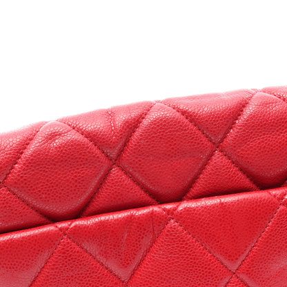 マトラッセ ラージ チェーンショルダーバッグ キャビアスキン レッド シルバー金具 シャネル バッグ CHANEL