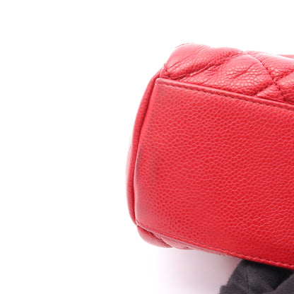 マトラッセ ラージ チェーンショルダーバッグ キャビアスキン レッド シルバー金具 シャネル バッグ CHANEL