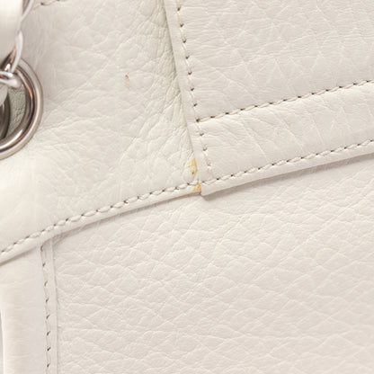 2.55 チェーンショルダーバッグ レザー ホワイト シルバー金具 シャネル バッグ CHANEL