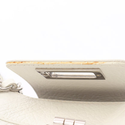2.55 チェーンショルダーバッグ レザー ホワイト シルバー金具 シャネル バッグ CHANEL