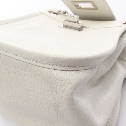 2.55 チェーンショルダーバッグ レザー ホワイト シルバー金具 シャネル バッグ CHANEL