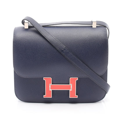 コンスタンス3 24 ブルーサフィール コンビ金具 ショルダーバッグ ヴォーエプソン ネイビー X刻印 エルメス バッグ HERMES