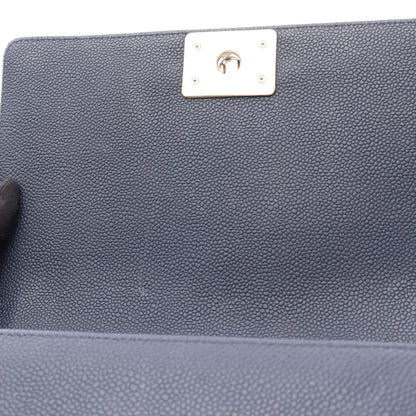 ボーイシャネル チェーンショルダーバッグ キャビアスキン ネイビー ゴールド金具 シャネル バッグ CHANEL