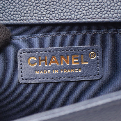 ボーイシャネル チェーンショルダーバッグ キャビアスキン ネイビー ゴールド金具 シャネル バッグ CHANEL