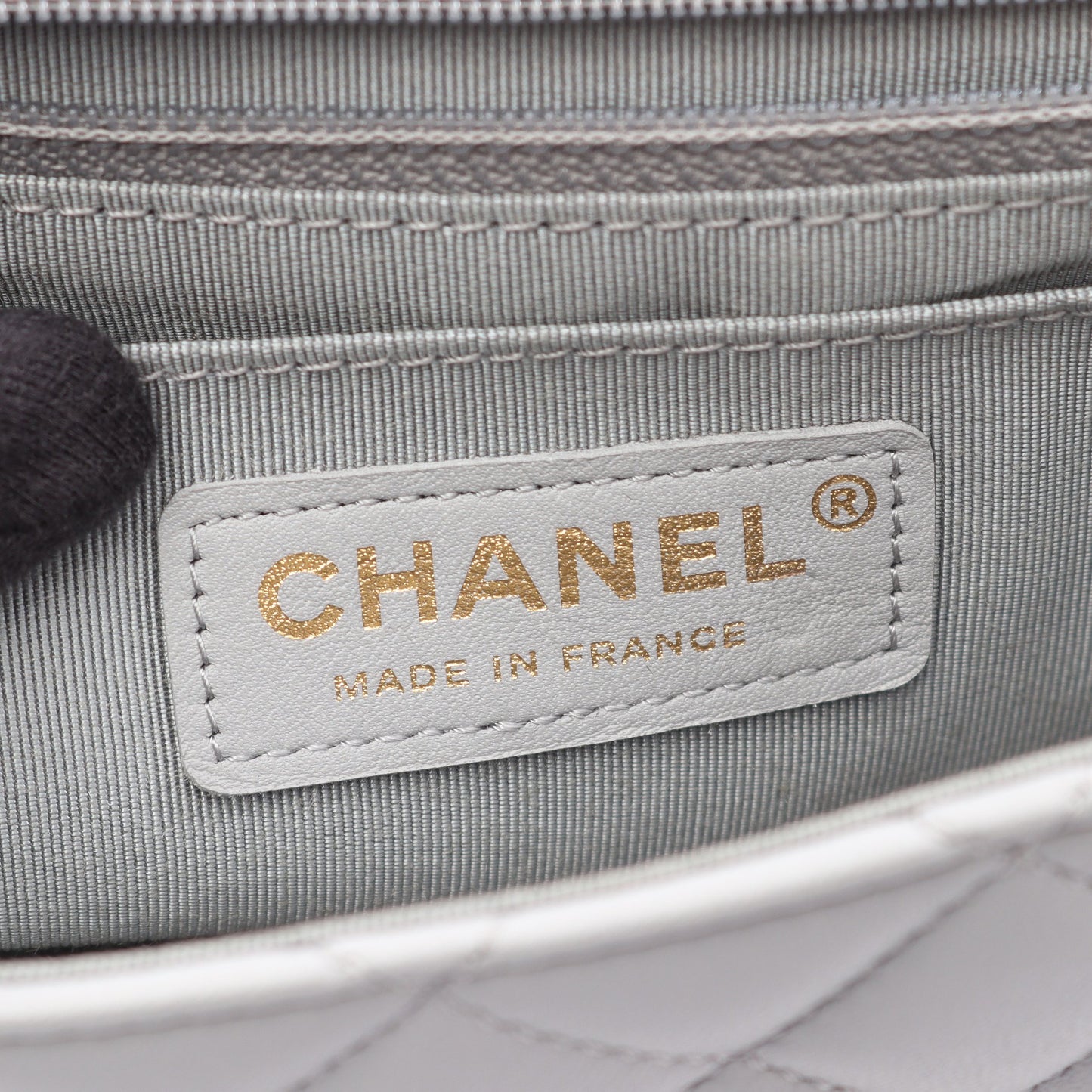 マトラッセ フリル ショルダーバッグ ラムスキン グレー ゴールド金具 シャネル バッグ CHANEL