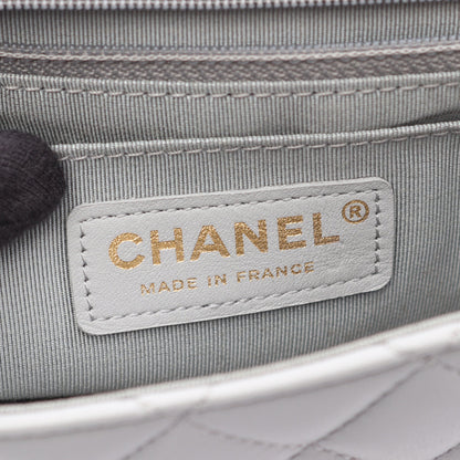 マトラッセ フリル ショルダーバッグ ラムスキン グレー ゴールド金具 シャネル バッグ CHANEL