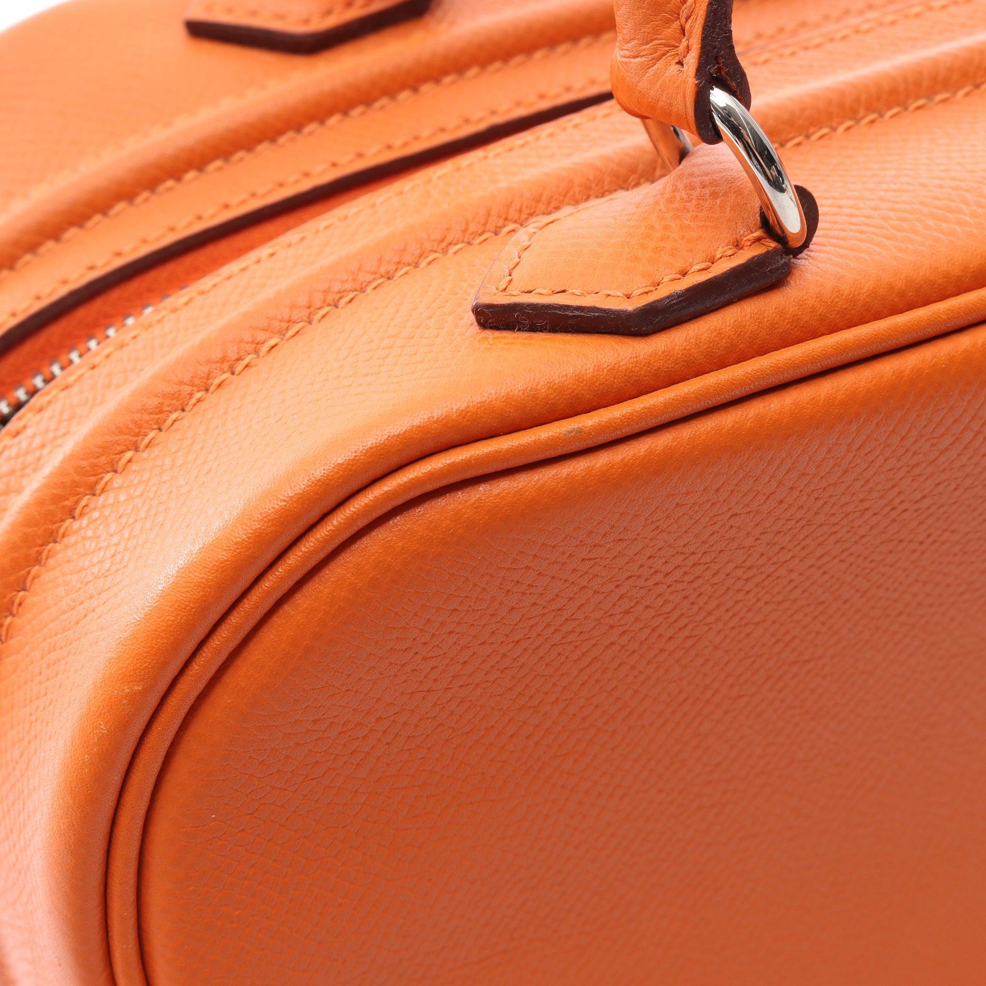 サックアンヴィ26 オレンジ ハンドバッグ ヴォーエプソン オレンジ シルバー金具 □K刻印 エルメス バッグ HERMES