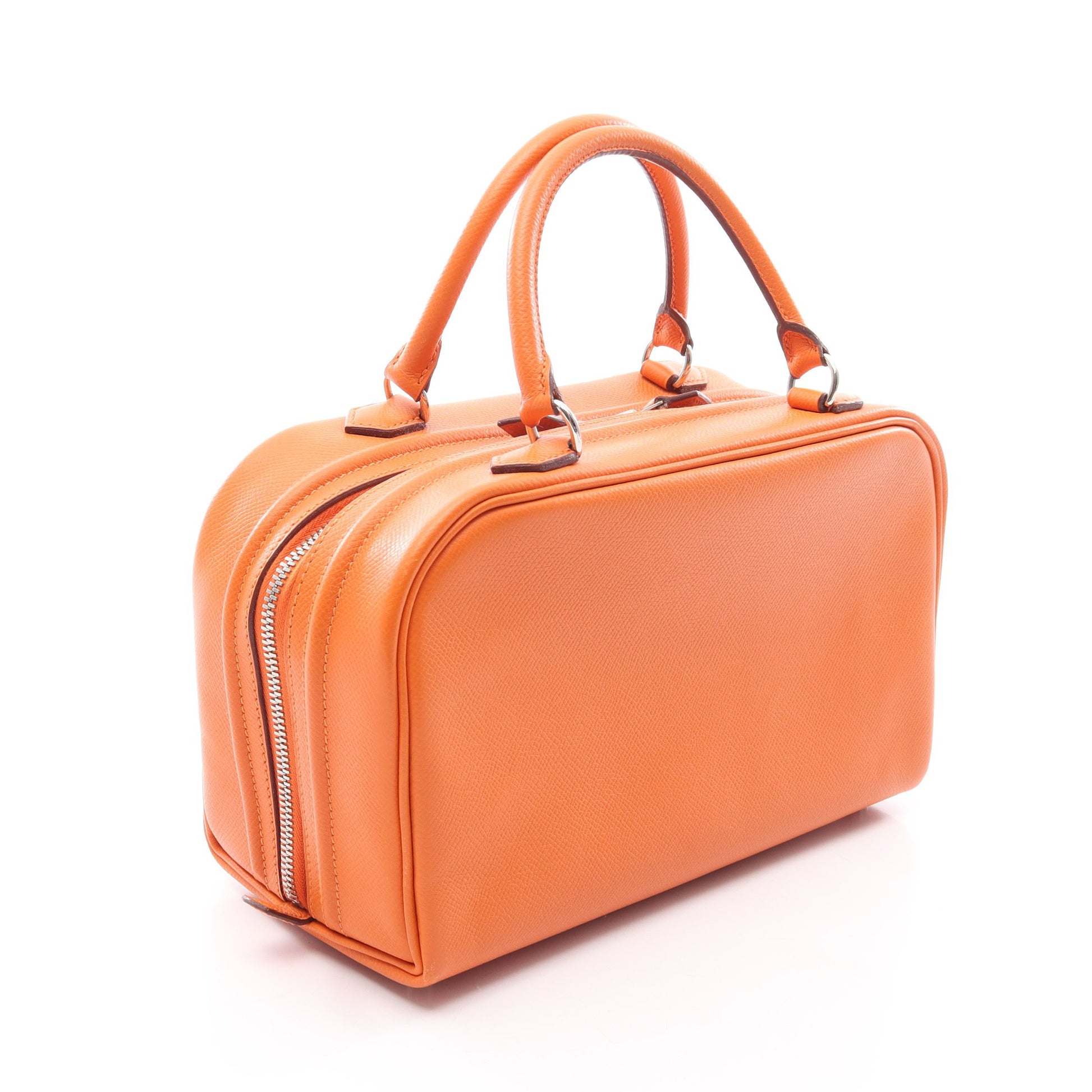サックアンヴィ26 オレンジ ハンドバッグ ヴォーエプソン オレンジ シルバー金具 □K刻印 エルメス バッグ HERMES