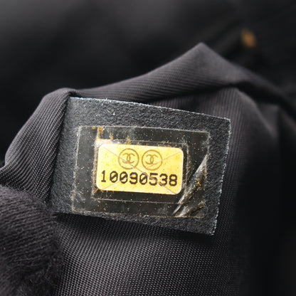 ニュートラベルライン ショルダーバッグ ナイロンキャンバス ブラック ゴールド金具 シャネル バッグ CHANEL