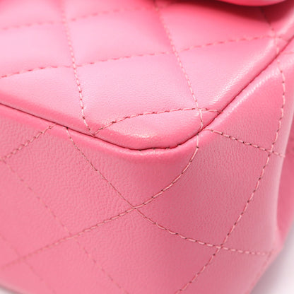 ミニマトラッセ20 チェーンショルダーバッグ ラムスキン ピンク シルバー金具 シャネル バッグ CHANEL